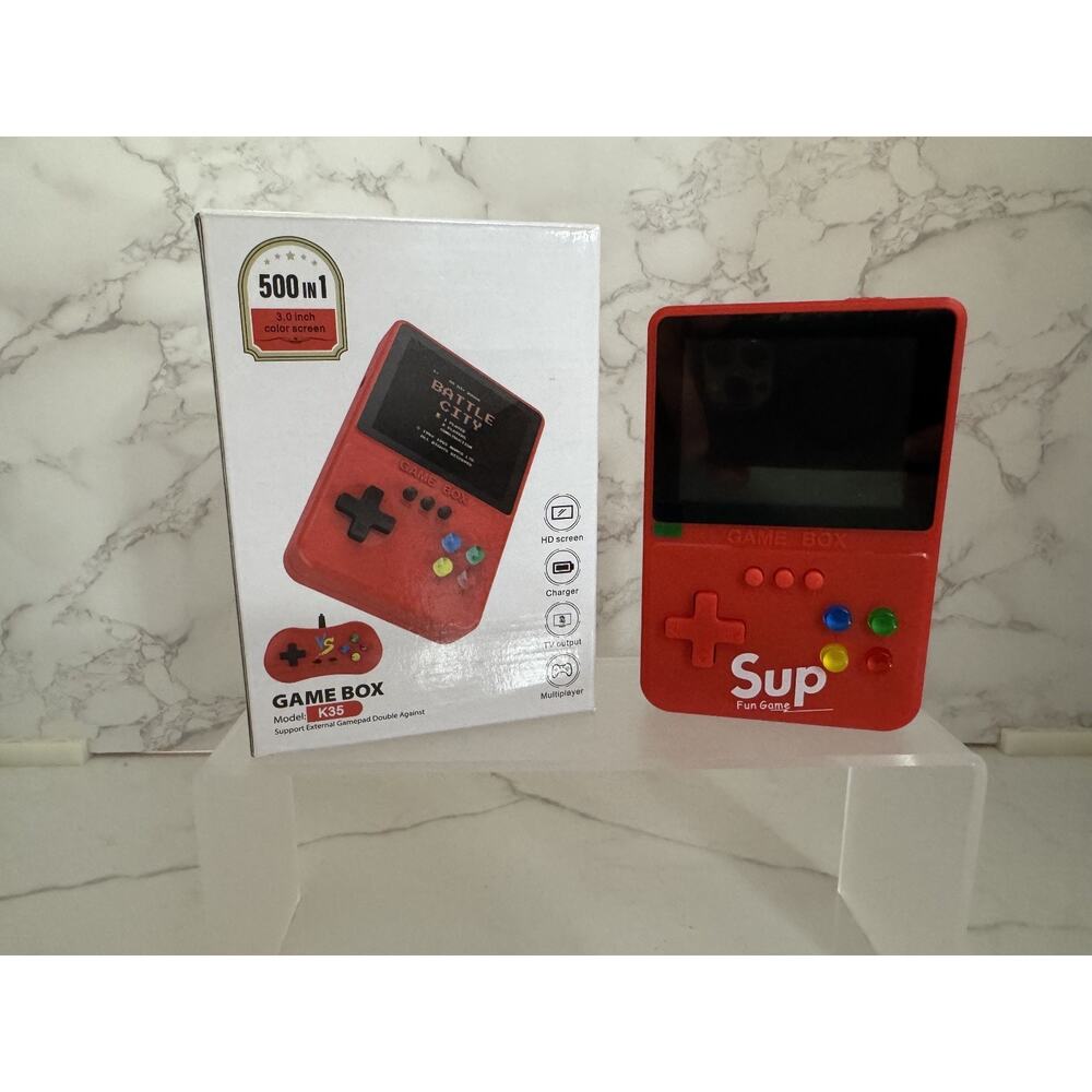 Game Box K35 500-in-1 Retro Handled Red Controller, Game System Only, NO remote